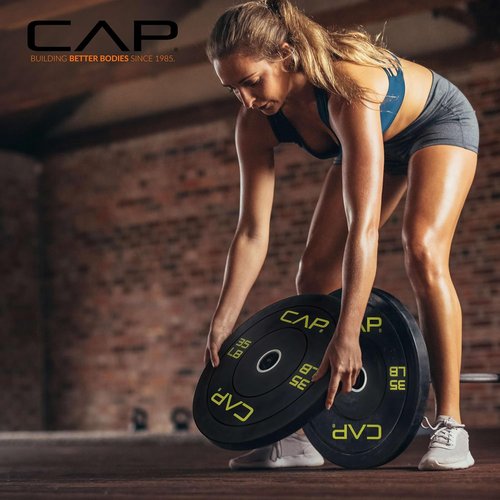CAP Barbell Rubber Olympic Bumper Plate - Durable Weight Plates in Various Colors & Sizes