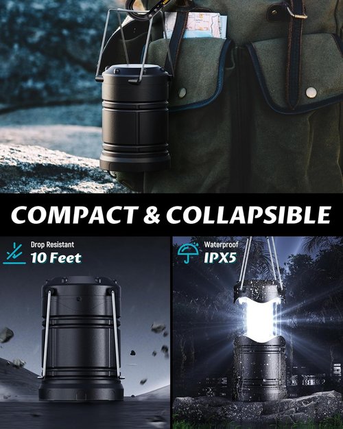 Lichamp LED Camping Lanterns - 4 Pack Battery Powered, Collapsible & Portable Emergency Lights