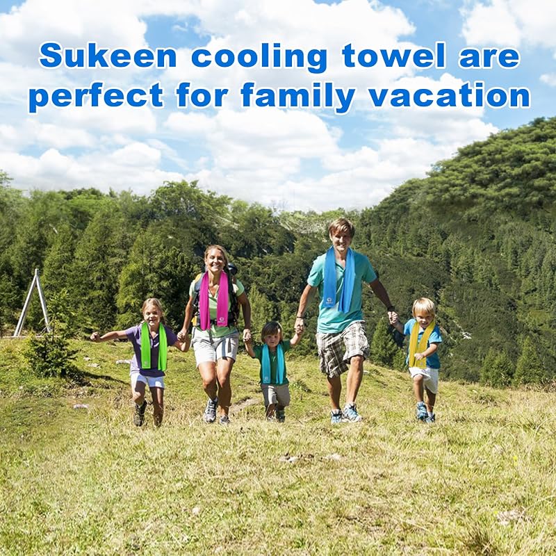 Sukeen Cooling Towel 40x12 in with Colorful Variants - Chilly Sports Towel for Yoga, Golf, Gym, Running