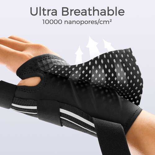 FREETOO Thumb Brace Support Right Hand or Left Hand for Arthritis Pain and Support, Thumb Spica Splint for Trigger Thumb, Thumb Stabilizer for Tendonitis, Sprain Fits Palm 7.5''-8.5'' S/M White