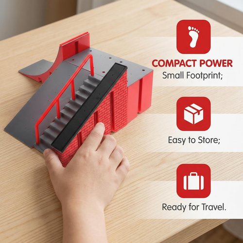 DECHOUS Mini Finger Skateboard Ramp Set Plastic Mini Finger Toy Skateboard Park Ramps for Boys or Girls Fingerboard Obstacles Skateboarding Training Accessories Skatepark Prop