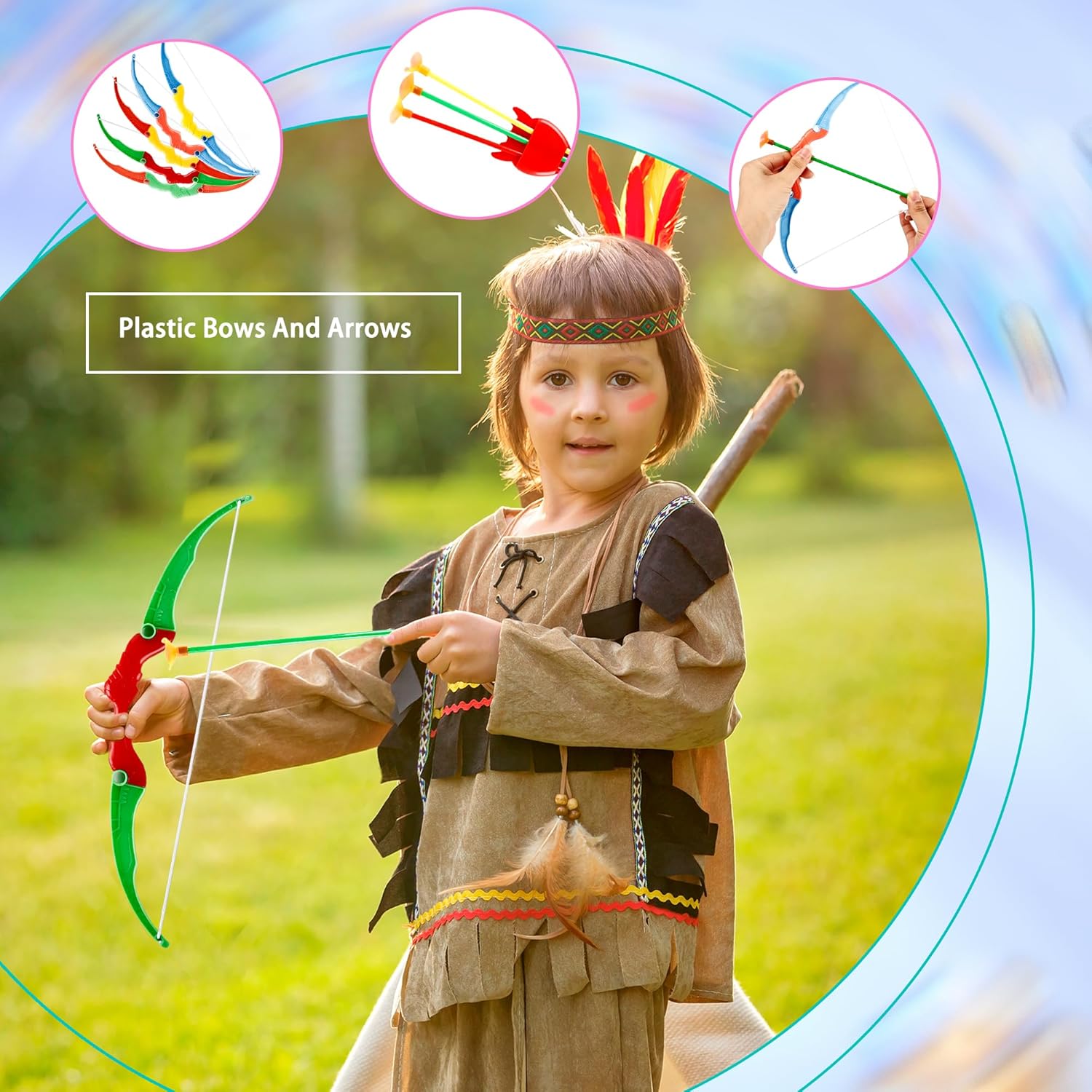 Skiennix Mini Bow and Arrow Set - Colorful Archery Shooter Toy for Kids | Indoor & Outdoor Fun