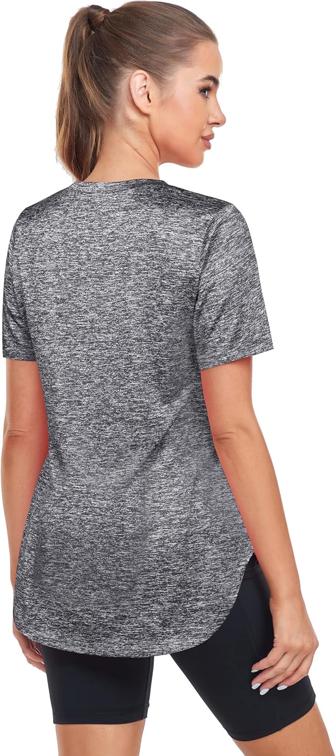 Skiennix Women's V-Neck Workout Shirt - Loose Fit Dry Fit Yoga & Gym Top | Comfortable Exercise Tee