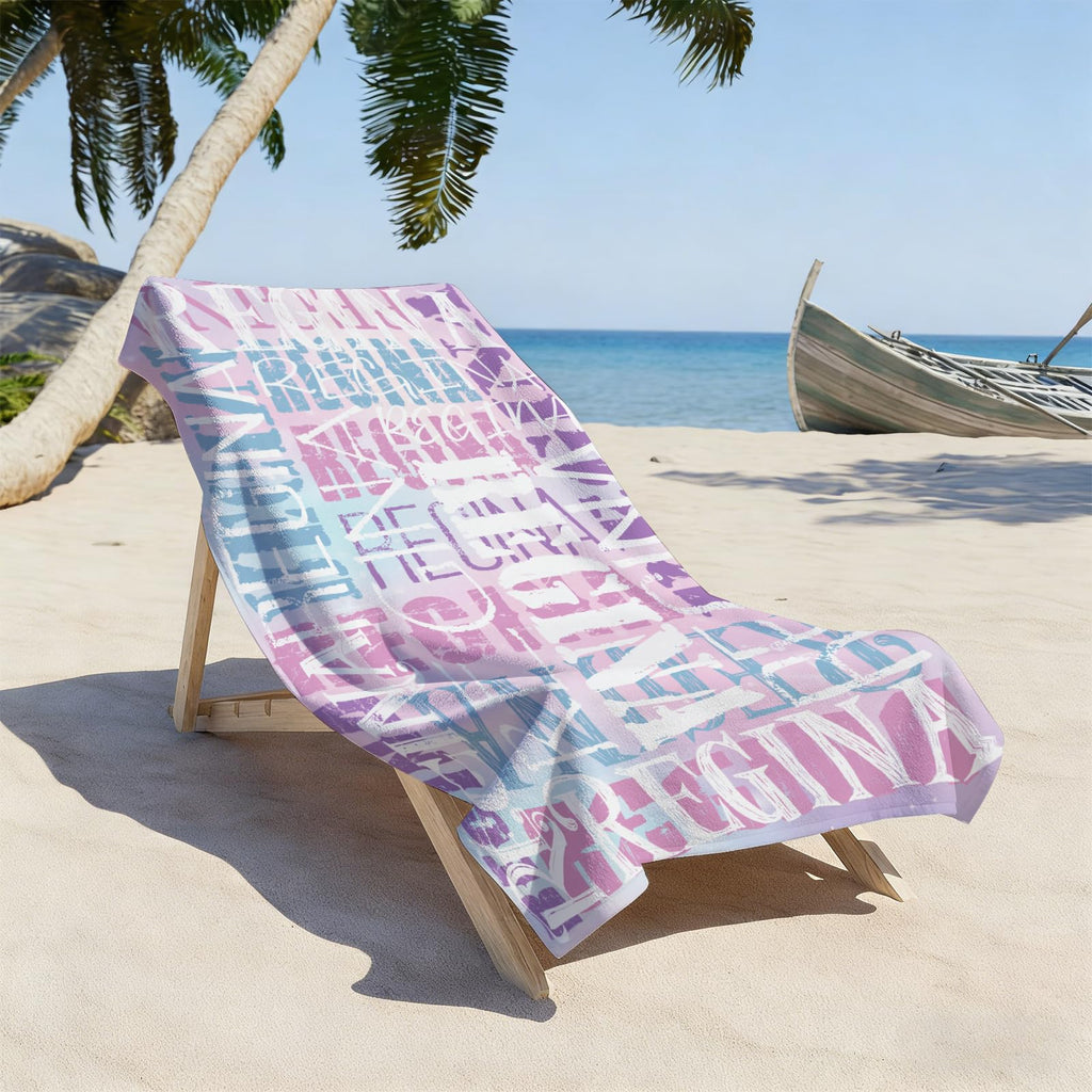 Yoke Style Personalized Beach Towels for Kids, Custom Sand Free Microfiber Beach Towel with Your Name, Customized Quick Dry Pool Towels Easter Gifts for Girls Boys Toddler