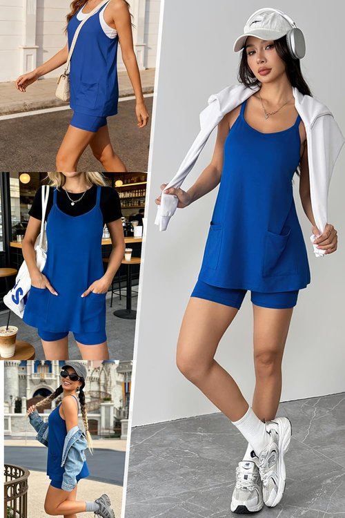 Ekouaer Women's Pajama Set - Soft Cami & Short Sleepwear with Pockets | V-Neck Loungewear