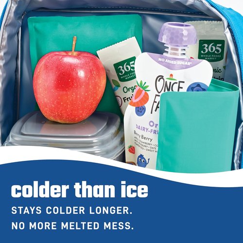 Fit & Fresh Cool Coolers | 2-Pack Soft Ice Packs for Lunch Bags - Durable, Flexible, Easy to Clean, Teal