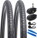 Skiennix 700C Bike Tires - Heavy Duty 700x45C with Tubes & Rim Strips | Durable Cycling Set