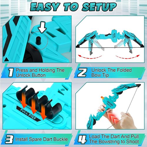 Bow and Arrow Set - Kids Archery Toy with 30 Soft Darts & 35 Suction Cup Arrows | Outdoor Sports for Ages 3-8