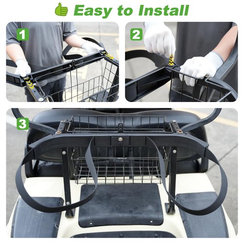 10L0L Golf Bag Attachment for 1987-Up Club Car DS Gas & Electric, Golf Bag Holder Bracket Rack Assembly for Rear Seat - OEM 1013935