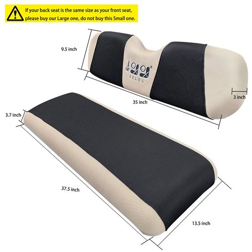10L0L Golf Cart Front and Back Seat Cover Set for Club Car DS Precedent & Yamaha, Dress Up Your Old Golf Cart Seat - Black + Beige