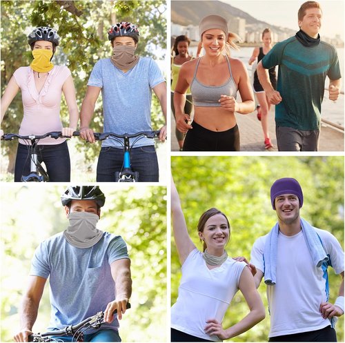 Geyoga UV Protection Cooling Neck Gaiter - 6 Pieces Breathable Face Scarf for Summer Sun Protection