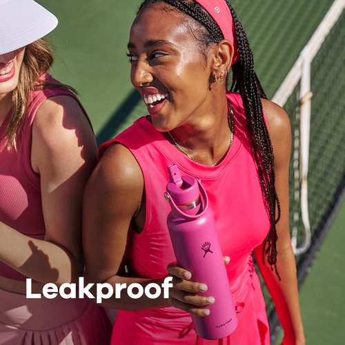 Hydro Flask Water Bottle - Insulated Stainless Steel - Leakproof Straw Lid | 24 Oz Trillium Pink