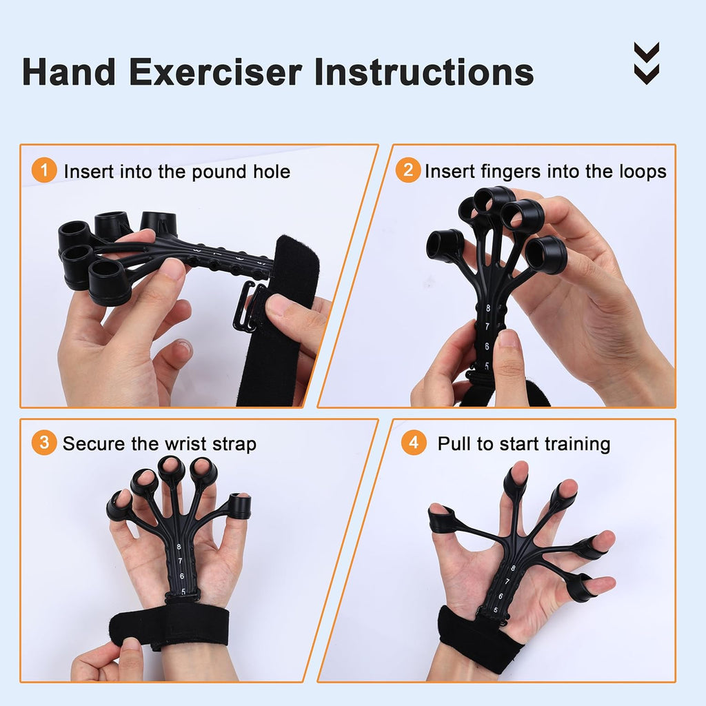 Skiennix Grip Strength Trainer Kit - 5PCS Hand Gripper & Forearm Exerciser Set for Stress Relief