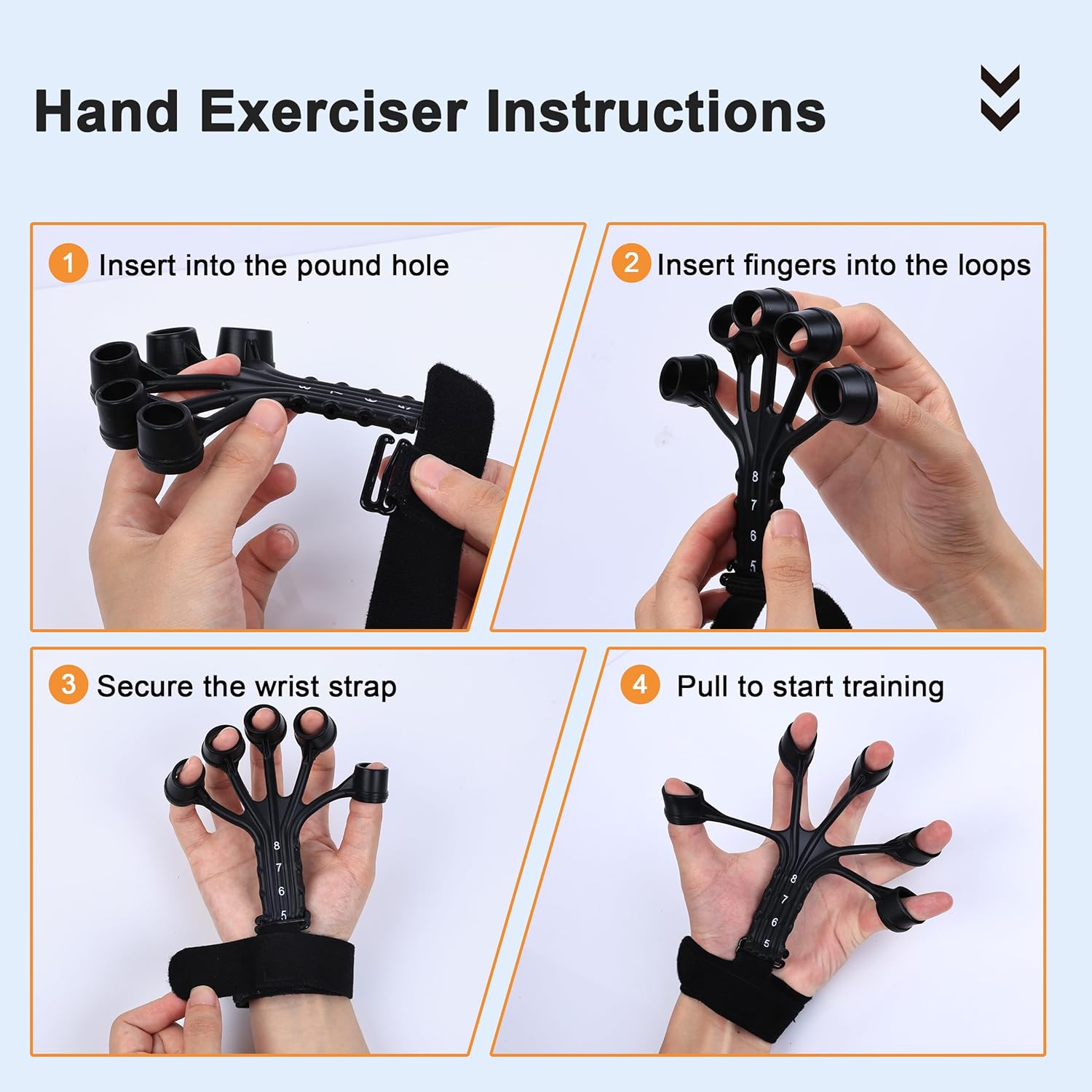 Skiennix Grip Strength Trainer Kit - 5PCS Hand Gripper & Forearm Exerciser Set for Stress Relief