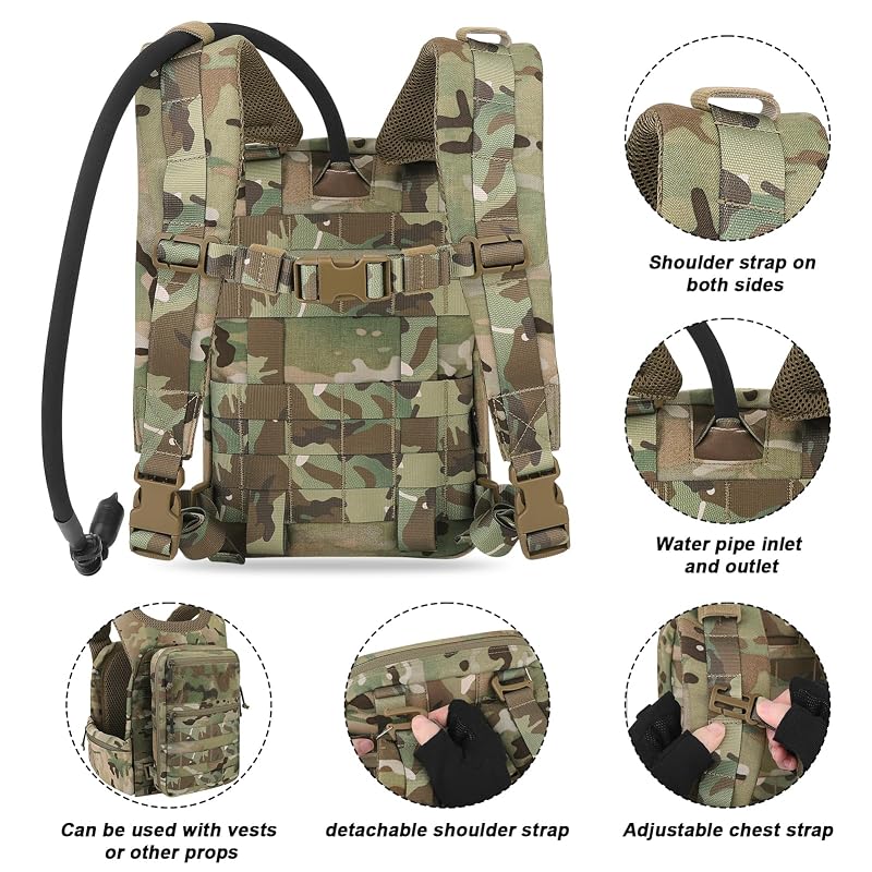 Tactical Molle Hydration Pack 1.5L MC — Lightweight Hydration Backpack for Vests & Rigs