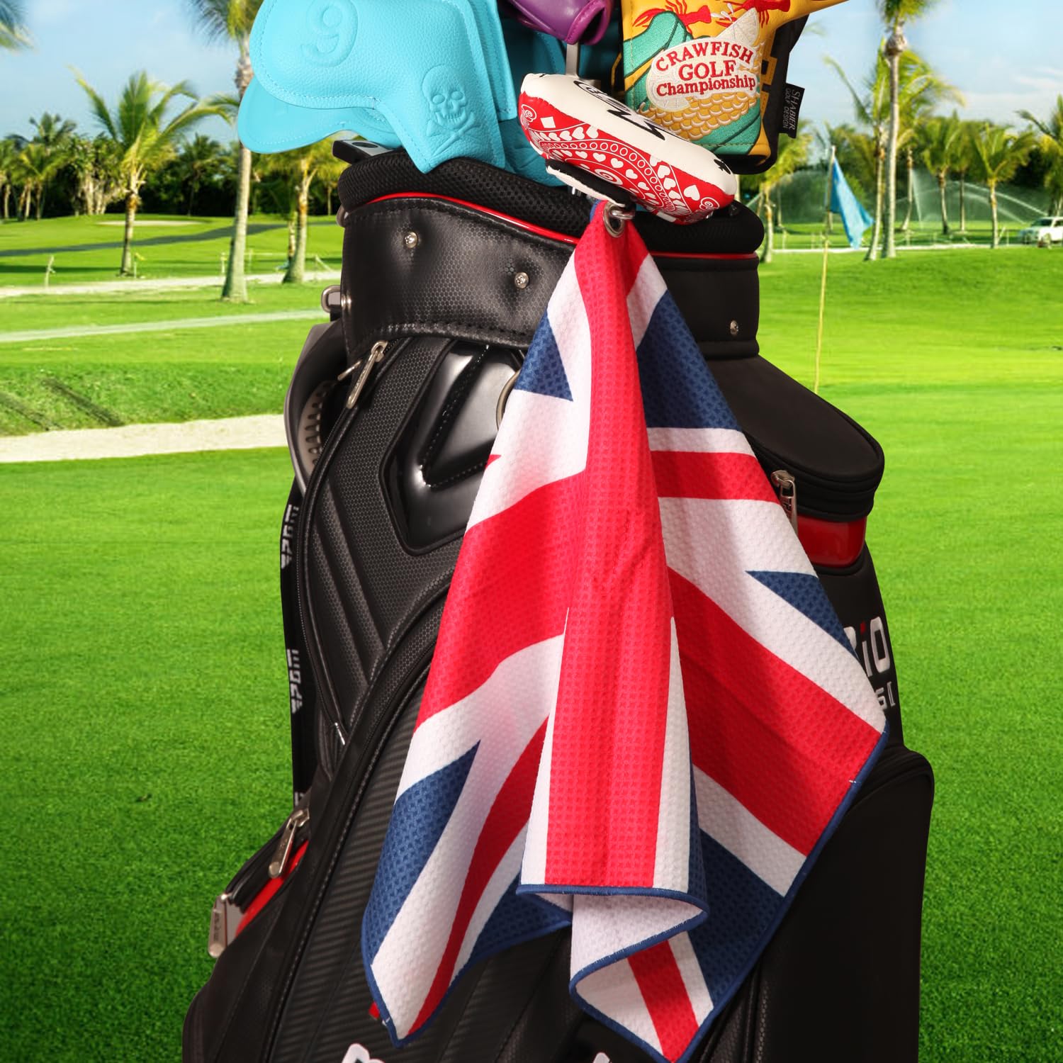 SHABIER United Kingdom Golf Towel Golf Microfiber Waffle Pattern Golf Towel (The Union Jack)