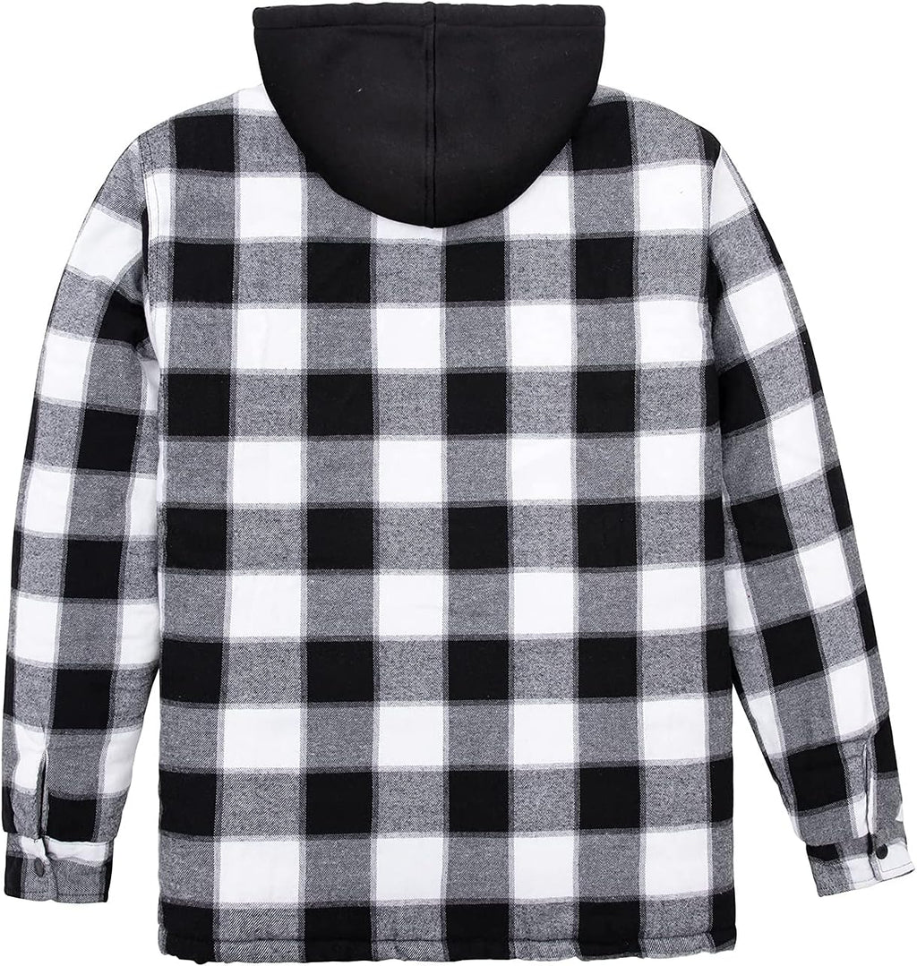 ThCreasa Men's Flannel Jacket - Quilted Lined Plaid Design with Hood | Stylish & Warm