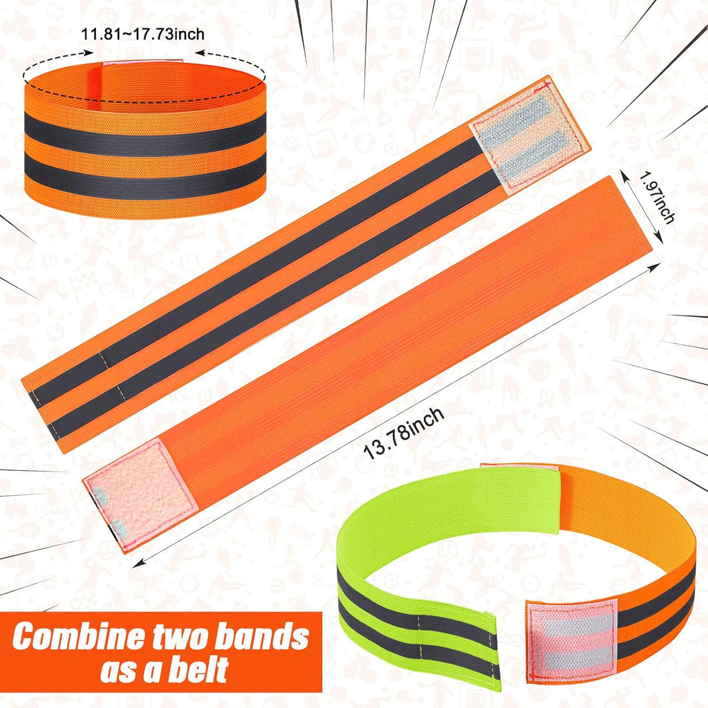 Zubebe Reflective Bands - 48 High Visibility Safety Straps for Wrist, Arm, Ankle & Leg | Perfect for Night Walking, Cycling & Running