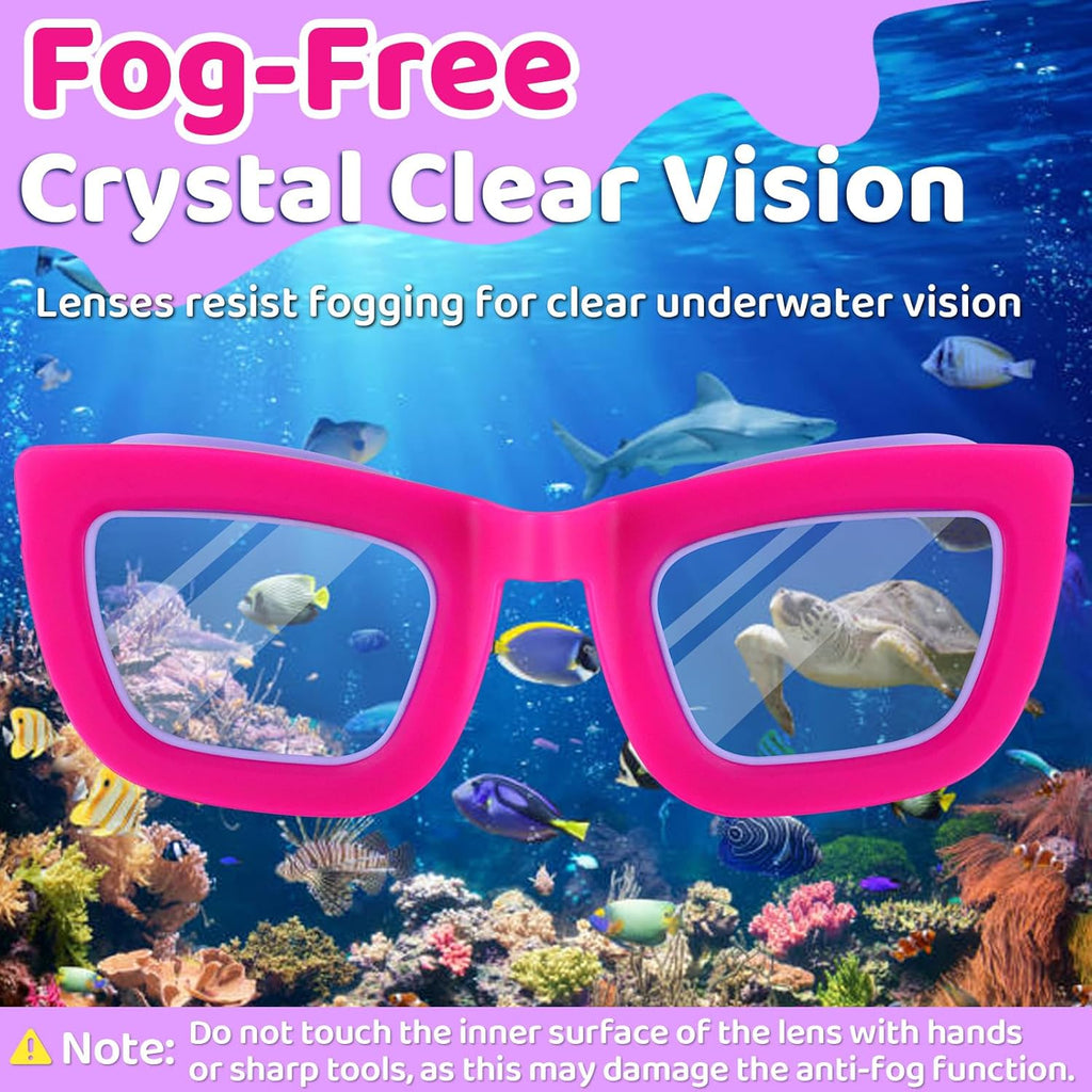 Vvinca Kids Swim Goggles - 2 Pack Anti-Fog UV Protection | Comfortable Bungee Strap for Ages 3-10