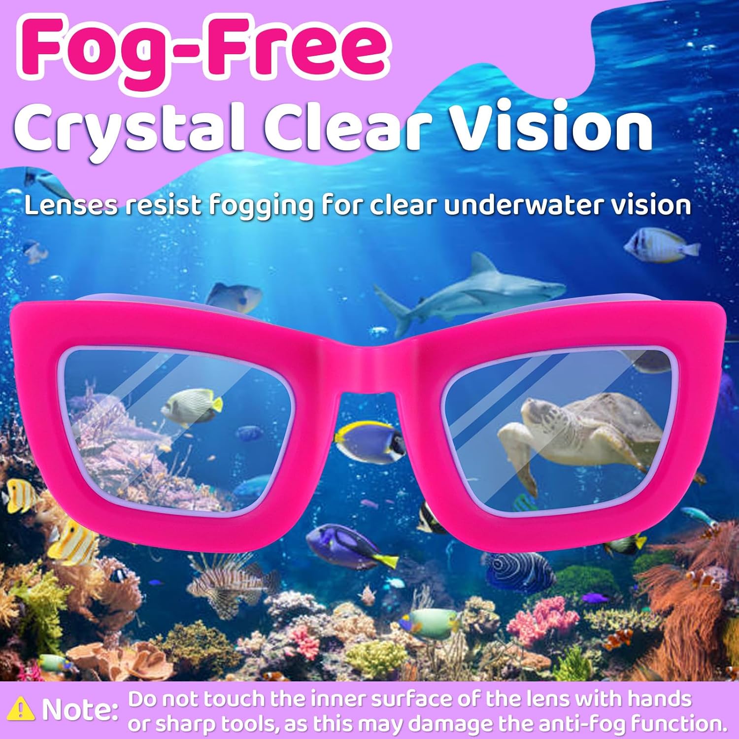Vvinca Kids Swim Goggles - 2 Pack Anti-Fog UV Protection | Comfortable Bungee Strap for Ages 3-10