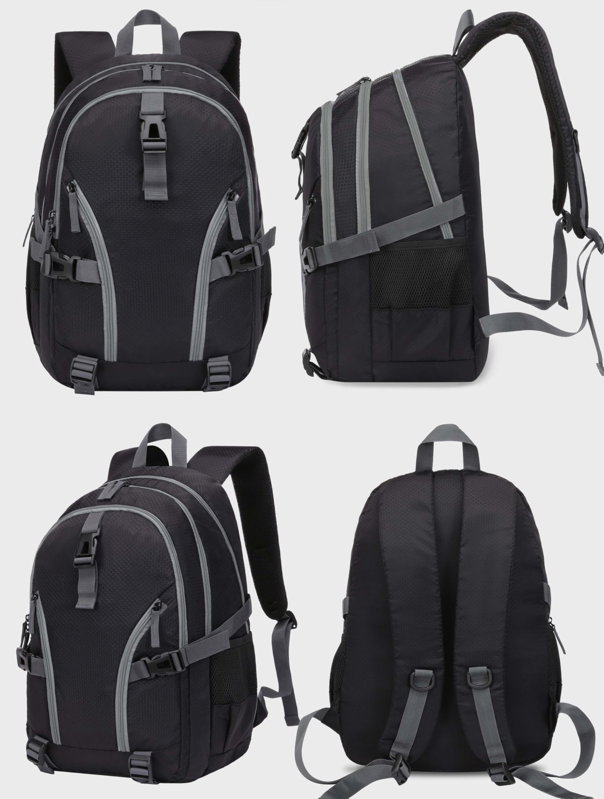 BLUEFAIRY High School Backpack for Girls Boys Middle School Bookbag for Kids Back to School Bag for College with Large Compartment Casual Daypack Mochilas para Niñas Adolescentes 18" Black