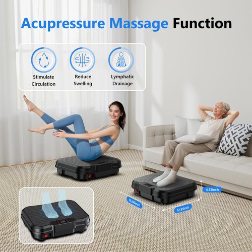 Trekora Vibration Plate Exercise Machine, Vibrating Platform for Lymphatic Drainage Weight Loss, 250 Speeds, Full Body Workout Vibrated Plates Fitness Platform for Home Women Men