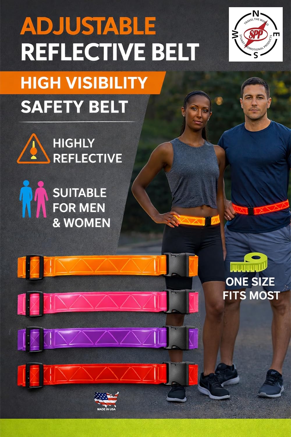 Reflective Running Belt - High Visibility Safety Gear | Adjustable for Running, Walking & Cycling