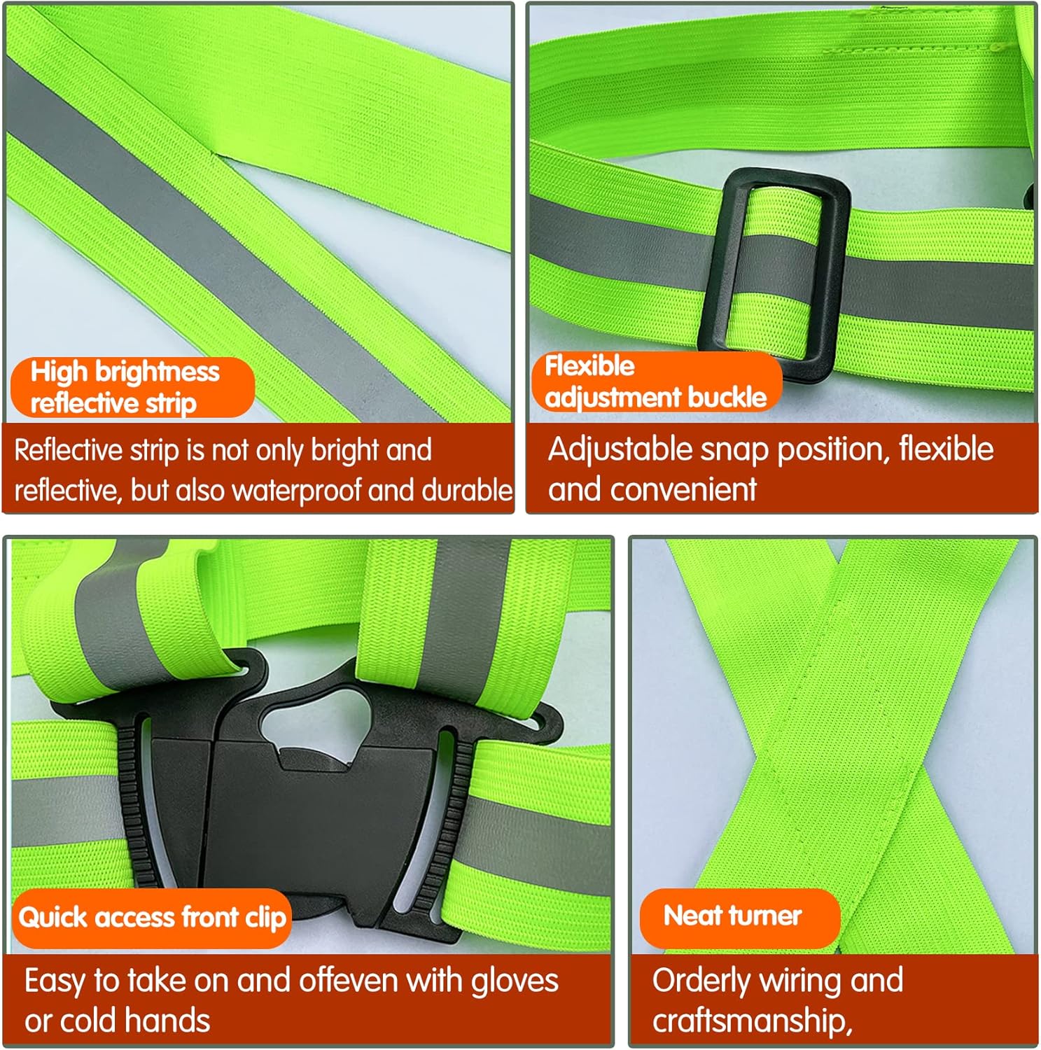 Reflective Safety Vest | 2-Pack High Visibility Vests with Adjustable Straps for Outdoor Activities