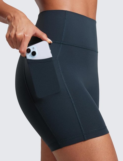 CRZ YOGA Biker Shorts - Secretsculpt Butterlift Design with Pockets | 5'' High Waist for Ultimate Comfort