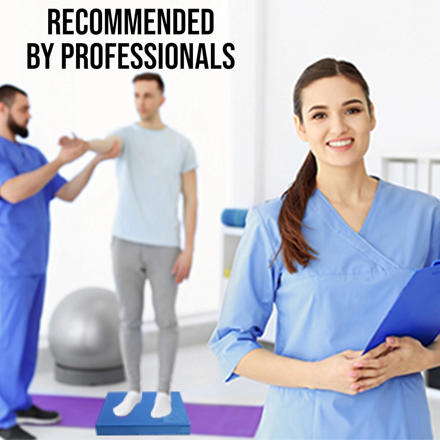 Pete's Choice Foam Balance Pad - XL & L Sizes with Free Stretching Strap & Guide | Ideal for Physical Therapy & Rehab