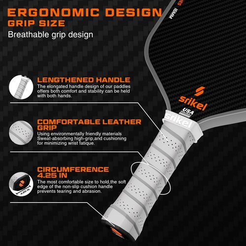 Srikel Pickleball Paddles Set of 2 – USAPA Approved T700 Raw Carbon Fiber, Professional Pickle Ball Rackets 2 Pack with 4 Balls,1 Bag & Grip Tapes for Men and Women