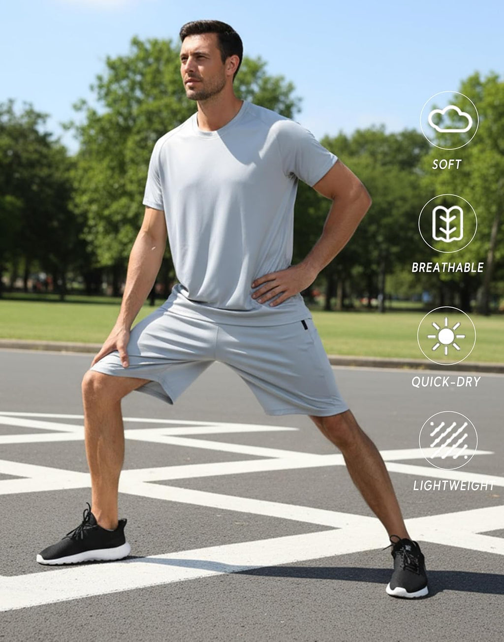 RPOVIG Men's Athletic Mesh Workout Shorts Set - 5 Pack with Zippered Pockets for Gym & Basketball