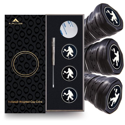 Fjalljós Pickleball Paddle Weighted Cap Coins - Pickleball End Cap Weights Counterbalance Paddle – Enhanced Power & Control, Personalized Feel (3Pack-6g-9g-12g, Bigfoot)