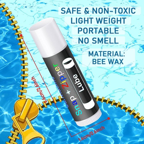 Marine Grade Zipper Wax Lubricant - 4Pcs Snap & Zipper Care Stick for Boats, Tents & Jackets
