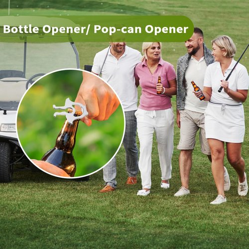 Scricor 4 in 1 Golf Multi-Tool,Portable Magnetic Holder for Golf Cart,Metal Magnetic Golf Cart Holder Accessories with Divot Tool, Bottle Openers Black 1PCS