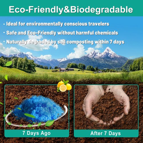 CRAZYTHUR Portable Toilet Gel, Poo Powder for Portable Toilet, Poo Powder for Portable Toilets, Camping Toilets Gel, Pee Powders for Outdoor Camping and Hiking