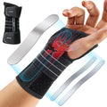 Skiennix Carpal Tunnel Wrist Brace - Ergonomic Night Support with 3 Metal Splints | Breathable Stabilizer for Arthritis Relief (Right Hand, Gray, Medium)