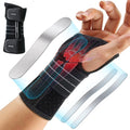 Rakiie Carpal Tunnel Wrist Brace Right Hand, Adjustable Night Wrist Support with 3 Metal Splints, Hand Brace for Men Women No Pressure on Thumb, Splint Stabilizer for Work, Arthritis, Gray Small