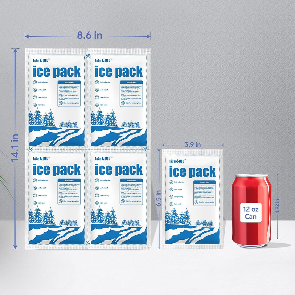 Skiennix Dry Ice Packs for Shipping - Non-Stick, Long-Lasting Cold Packs for Coolers & Lunch Bags