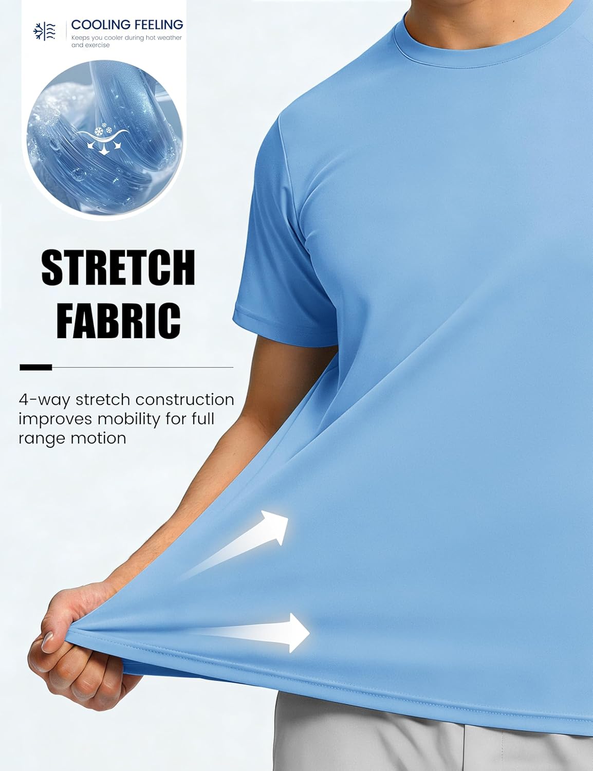 TACVASEN Men's Athletic T-Shirt - Quick-Dry Workout Shirt with UPF50+ Sun Protection | Ideal for Running & Swimming