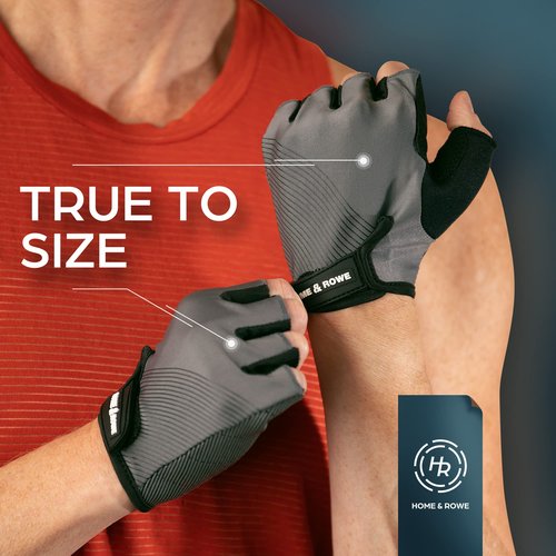 Home & Rowe Fingerless Rowing Gloves for Men & Women - Multi-Sport Fitness Gloves for Rowing, Cycling, Weightlifting, S (Fits 7"-7.5")