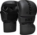 RDX MMA Gloves - Hybrid Open Palm Martial Arts Mitts for Men & Women | Maya Hide Leather, Wrist Support