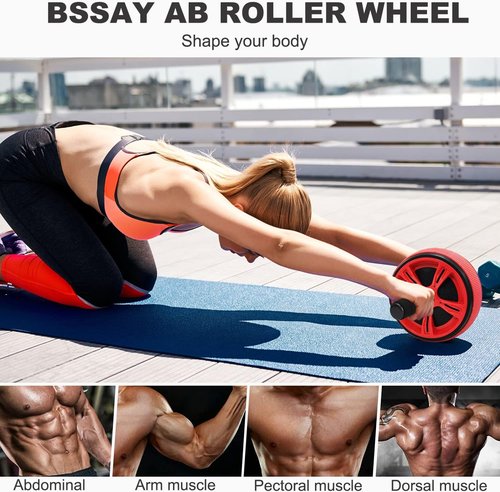 Ab Roller Wheel - Core Strength Training Equipment with Knee Pad | Home Gym Fitness Tool