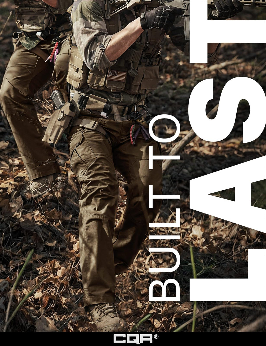 CQR Men's Tactical Pants, Water Resistant Ripstop Cargo Pants, Lightweight EDC Work Hiking Pants, Outdoor Apparel, Raider Tundra, 34W x 30L