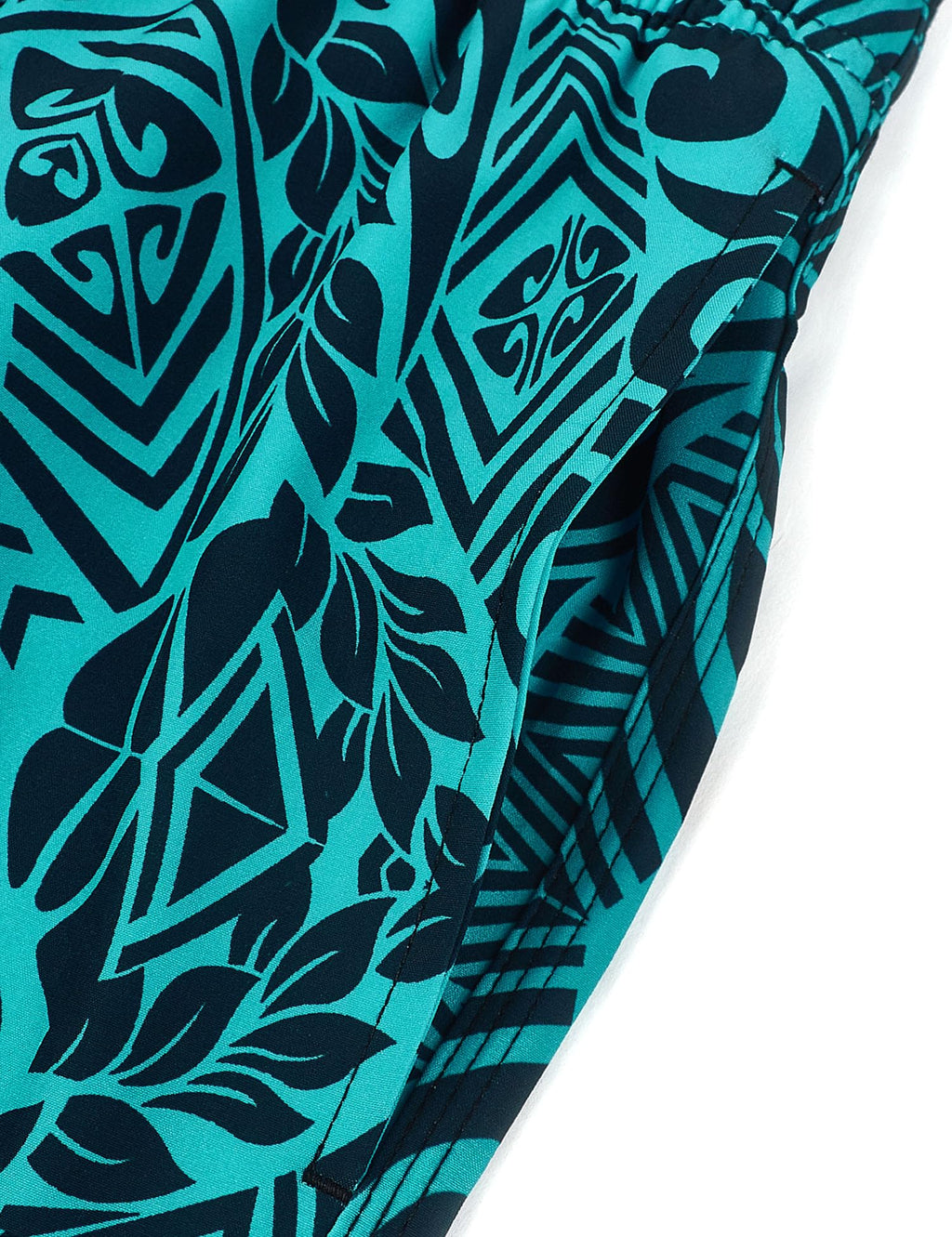 ELETOP Men's Swim Trunks Quick Dry Bathing Suit Swimming Board Shorts Mesh Lining Beach Swimwear Symbol Green L