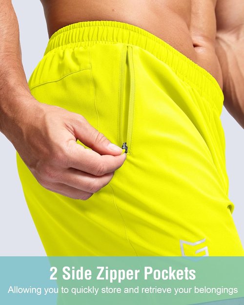 G Gradual Men's Athletic Running Shorts - Quick Dry Workout Gym Shorts with Zipper Pockets | 7"/5"/9" Sizes for Basketball & Hiking