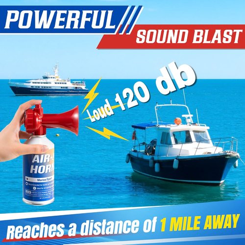 Boat Air Horn by Loud Bear - 120dB Handheld Mini Marine Blow Horn | 8.3oz for Safety & Outdoor Use