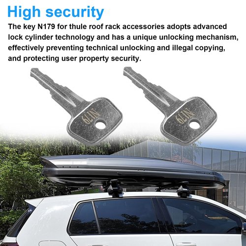 Hugexpen N179 Key Replacement for Thule Rack Core, Key Cylinder for Bike Rack Lock, Roof Cargo Lock, Roof Rack Locks, Cross Bars, Towers, Ski Rack Etc