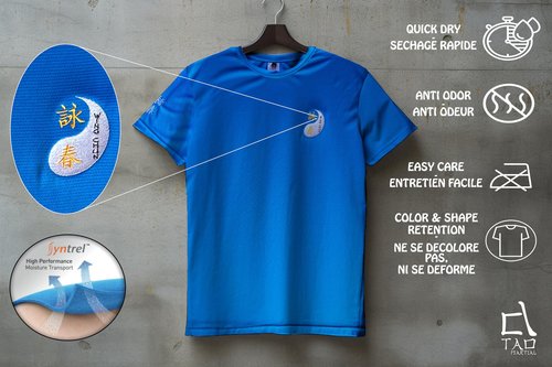 TAO MARTIAL Wing Chun T-Shirt Quick Dry Lightweight Breathable Sport Tshirt, ST222 (Lilas, Size L)
