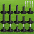 FINGER TEN Golf Rubber Tees Driving Range 3 Inch 1.5'' 2.25'' 2.75'' 3.13'' Tee Holder for Mat 1.5'' 2'' with Plastic Tees Indoor Outdoor Use (Black-25 Pcs)